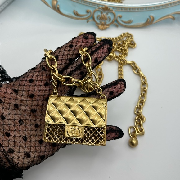 Anthropologie Mini Double Chain Charm Belt/Bag - Picture 1 of 12